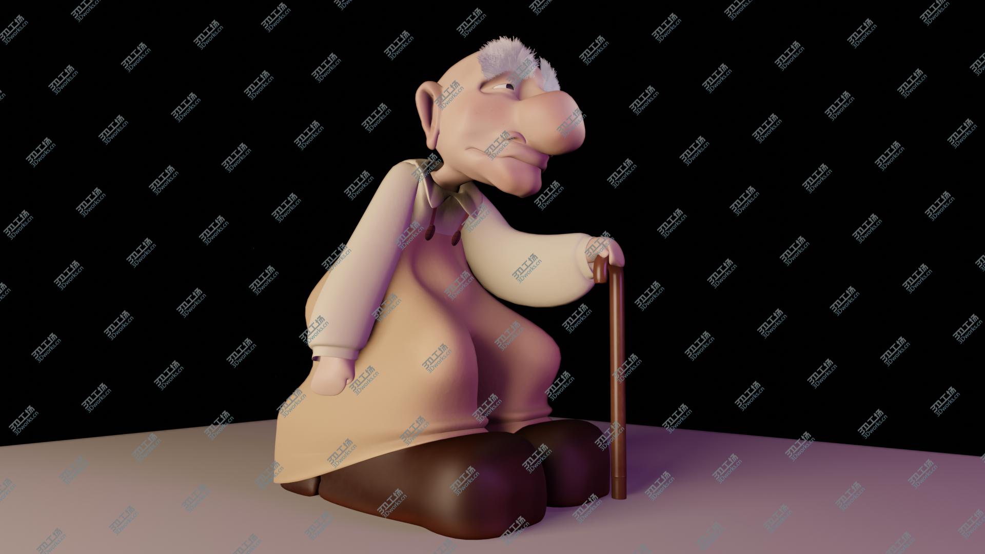 images/goods_img/20210313/Cartoon old man 3D character 3D model/1.jpg